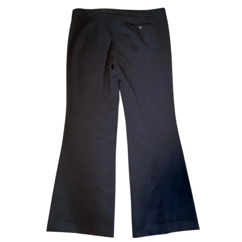 BCBGMAXAZRIA Womens Black Flare Leg Dress Pants Mid Rise Stretch Trousers
